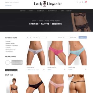 page catégorie site en vente dropshipping lingerie