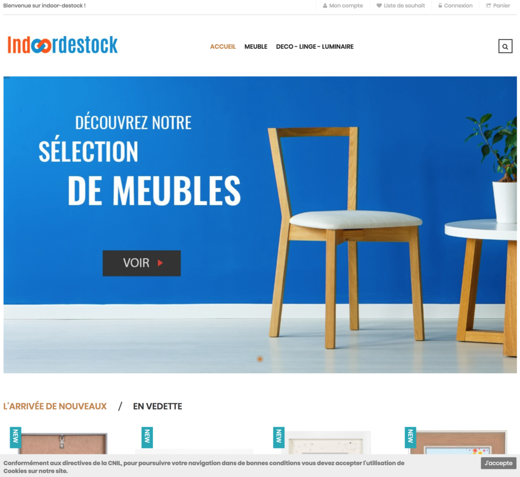 site e-commerce drophsipping décoration et meubles