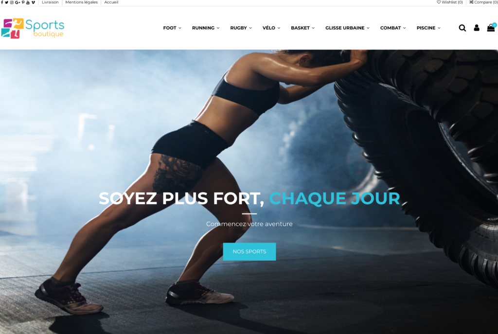 Site e-commerce sport dropshipping