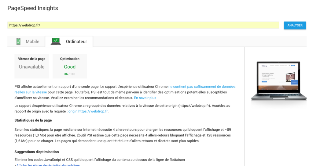 google speed webdrop