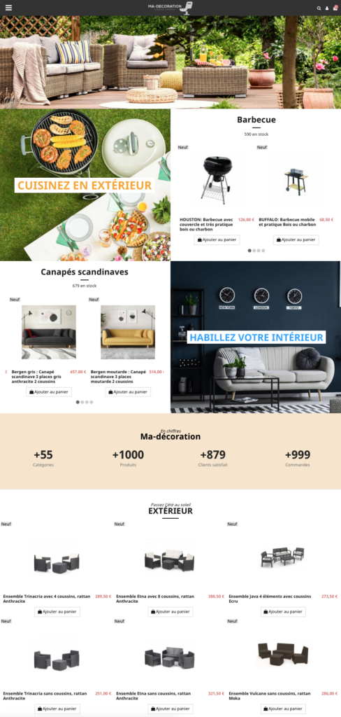 site dropshipping extérieur intérieur jardin